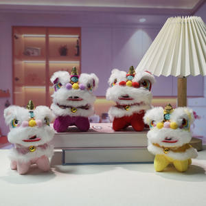 Popular y Adorable Peluche de Danza del León para el Año <span class=keywords><strong>Nuevo</strong></span>, Colgante para Mochila de Estudiante, Regalo de Peluche Unisex - Product Image 2