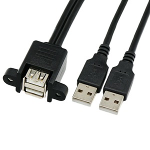 Dual Port Usb Male To Female Extension Cable With <b>Screw</b> Holes For Data Transfer And Connection Expansion - Product Image 4