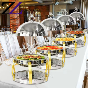 Tự chọn thiết lập các phụ kiện chuffing món ăn tự chọn Salle một manger yếu tố cần thiết treo nắp màu trắng và vàng trứng hình chaffing món ăn - Product Image 4