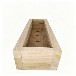 Fioriera in Legno Naturale Personalizzata, Centrotavola <span class=keywords><strong>Rustico</strong></span> per Matrimoni, Vaso in Legno per Piante - Product Image 1