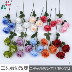 Roses artificielles en soie, faites à la main, style naturel, pour décorations de mariage - Product Image 4