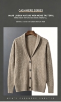 Großhandel 100% Reiner Kaschmir-Cardigan mit Revers, Retro-Stil, Dicker Loser Pullover-Mantel