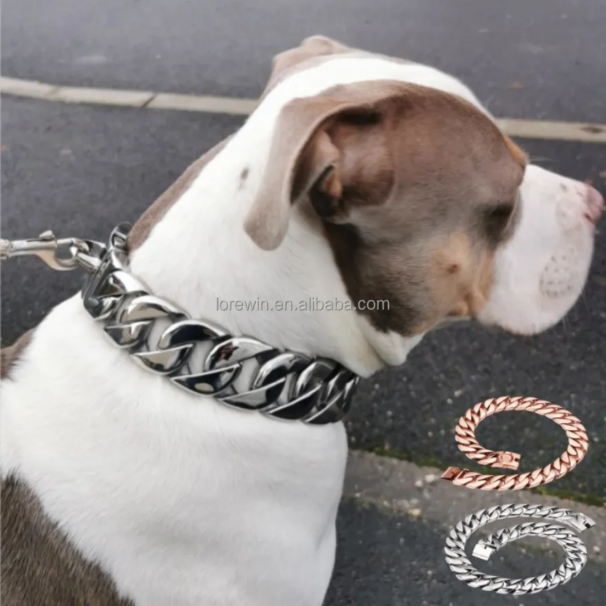 Katı kolye küba zincirleri köpekler için yapmak kendi marka Choke yaka altın köpek zinciri