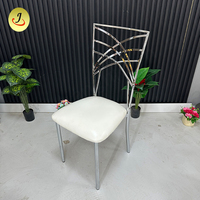 Chaise de salle à manger ronde en fer plaqué or, moderne et durable, pour mariage, événement, fête, hôtel, extérieur