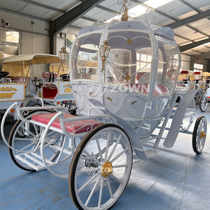 Luxury Golden Ornament <b>White</b> <b>Pumpkin</b> Carriage Princess Wedding Parade <b>Decor</b> Cart - Product Image 3