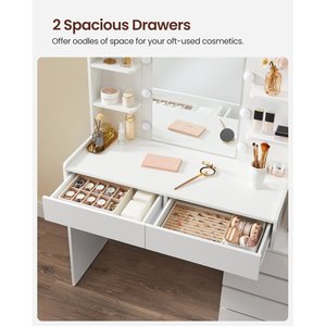 Mobili per la casa <span class=keywords><strong>toeletta</strong></span> in legno disegni per il <span class=keywords><strong>trucco</strong></span> specchio con set di cassetti bianco moderno - Product Image 3