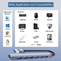 Mini concentrateur USB à 7 ports en alliage d'aluminium pour ordinateur portable MacBook Mac Pro Mac Mini iMac Surface Pro USB 3.0