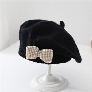 Béret pour enfants, chapeau pour bébé fille, style coréen, respirant, chaud, coupe-vent, en laine tricotée, chapeau de peintre, printemps et automne - Product Image 6