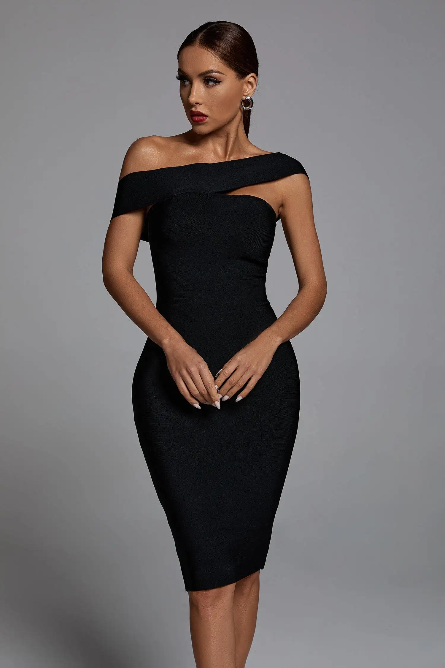 Bella Barnett Großhandel Kleidung Damen One Shoulder Langarm Mini Midi Maxi Bandage Kleid Bodycon Cocktail Frauen Party kleid