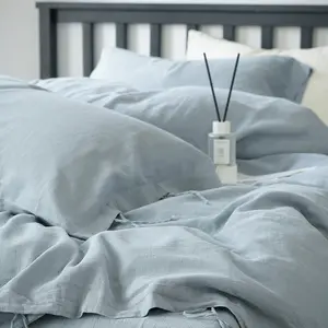 Algodón y lino de estilo japonés Juego de cama de lino cómodo y suave Juego de cama de hotel de lujo Ropa de cama