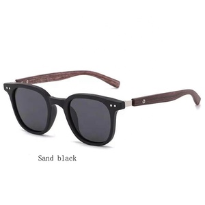 Lunettes de soleil rétro européennes et américaines pour hommes et femmes, lunettes de soleil tendance à effet bois, protection UV pour hommes - Product Image 6
