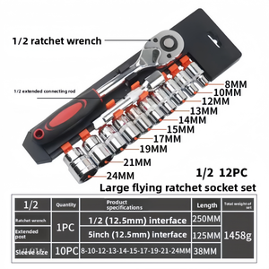 Nhà Máy Bán Buôn Tùy Chỉnh OEM Tay Bộ Dụng Cụ Công Cụ <span class=keywords><strong>12Pcs</strong></span> Kết Hợp Ratchet Cờ Lê Thiết Lập Với Trường Hợp Khó Khăn Giá Thấp Hộp Công Cụ Thiết Lập - Product Image 6