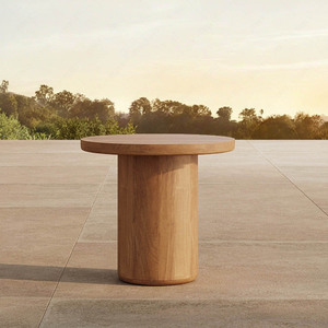 Ensemble de canapé d'extérieur en teck massif avec ottoman et table basse, mobilier de patio résistant aux intempéries pour jardin et cour - Product Image 6