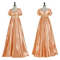 Robe de soirée vintage en satin de style romantique de la période de la Régence, costume de cosplay, robe médiévale victorienne à taille haute, style Jane Austen, XS-3XL