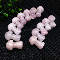 Cristal de quartz rose naturel en gros, sculpture artisanale en cristal de quartz rose, champignon en cristal rose pour la décoration de la maison