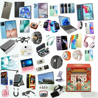 Vente en gros d'électronique 3C, boîte mystère chanceuse, 5 pièces aléatoires : écouteurs, montre connectée, téléphone portable 5G, boîtes surprises à 100 % garanti