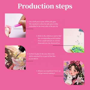 Serie Principessa Diamond Painting 23x30cm, Dipinto a Mano Ecologico 5D con Cornice, <span class=keywords><strong>Arte</strong></span> Antistress Fai-da-Te per Bambini - Product Image 4