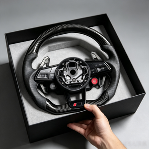 Volant en fibre de carbone personnalisé avec bouton de démarrage pour Audi B9 RS5 RS4 RS3 S5 S4 S3 A5 A3 A4 <span class=keywords><strong>Sportback</strong></span> Coupé 2016-2024 - Product Image 1