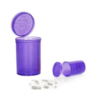 Pop Top Vials Smell Proof Bottle Medical Containers PP Plastic 6Dram Squeeze Pill Pop Top Bottle