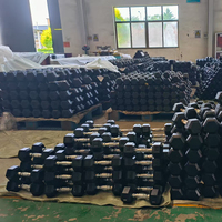 Vente directe usine – Ensemble d'haltères hexagonaux en caoutchouc pour la maison, poids fixe, revêtement en caoutchouc noir, en fonte antidérapante, 20 kg, ensembles d'haltères hexagonaux