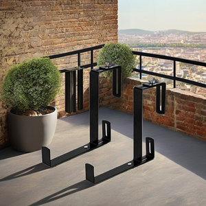 Riel de ganchos colgantes de maceta de Metal moderno grande para balcón, cubierta Exterior, alféizares de ventana, soportes de caja de maceta ajustables, suelo - Product Image 3