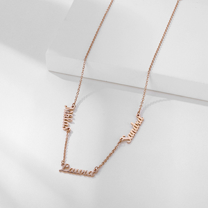 Collana con <span class=keywords><strong>nome</strong></span> fatto da te placcata oro di moda collana con targa multipla gioielli regalo per la festa <span class=keywords><strong>della</strong></span> mamma - Product Image 2