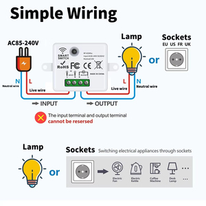 85V-240V <strong>Wireless</strong> DIY Smart Home System Remote <strong>Control</strong> Switch Set 433MHz Relay Receiver LED Light <strong>Control</strong> Learning Code Features - Product Image 6