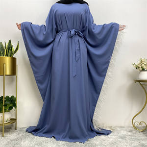 Abito musulmano 6317 # Fashion islamico nuovo modello abito kaftano con piume a maniche lunghe Abaya Ramadan Dubai - Product Image 4