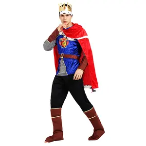 Hete Verkoop Carnaval Volwassen Koninklijke Koning Cosplay Kostuum Voor Mannen