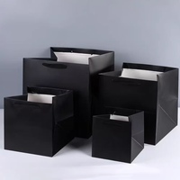 En stock, logo personnalisé, 200 pièces, sacs shopping en papier kraft carrés 25x25x25cm pour emballages de gâteaux, de fleurs et de boutiques