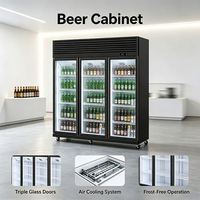 Réfrigérateur commercial 1380L, refroidisseur de boissons, vitrine avec porte en verre double vitrage, réfrigérateur de présentation, refroidisseur de bière et de boissons
