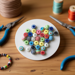 ILAN Abalorio Perline a strisce da 10 mm per la creazione di gioielli - Product Image 4