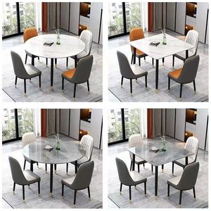 Ensemble table et chaises carrées de style italien, 2 pièces, blanc neige, gris italien, gain de place, moderne, minimaliste, pour usage domestique - Product Image 4