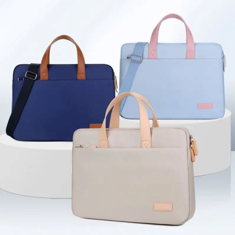 Slim Women Durable Slim Design Custom Logo Waterproof Oxford 15.6 Inches Messenger Computer Case Travel Female Bags Laptop Bag