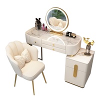 Table de maquillage mobile en bois massif, style luxe léger et moderne, avec rangement, pour chambre à coucher, salon, petit appartement, fabriquée au Fujian