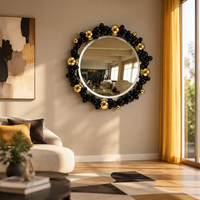 Miroir Bocadolobo Balloon, miroir décoratif en acier inoxydable de style italien de luxe, miroir d'entrée haut de gamme de designer