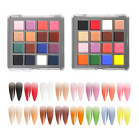 Peinture bricolage miroir perle holographique Pigment poudre manucure Nail Art décoration 16 couleurs solide ongles Chrome poudre ensemble