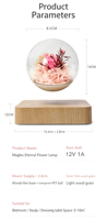 Lámpara Decorativa de Mesa con Flores, Romántica, para el Día de la Madre, Rosa Eterna, Lámpara LED Magnética Levitante, Flor Preservada Pequeña