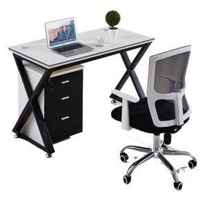 Bureau modulaire élégant pour quatre personnes avec cloison de travail Table de bureau en bois pour 4 personnes avec panneau - Product Image 4