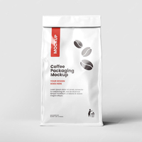 Sachet de café personnalisé écologique à fond plat avec valve et fermeture éclair pour grains de café