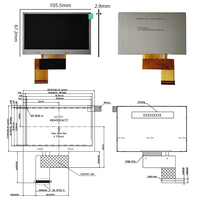 TIANMA 4,3'' 480x272 LCD-Panel TM043NDHG11 880cd/m² Hochhelligkeits-Bildschirm VHF FM Display 4,3 Zoll TFT LCD-Module