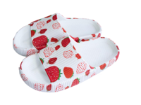 Claquettes en EVA à imprimé fraises, à bout ouvert, antidérapantes, pantoufles de maison, semelle épaisse et douce, sabots de plage et de piscine pour femmes