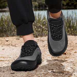 Chaussures de randonnée basses à lacets pour hommes, à bout large, style pieds nus, avec semelle extérieure en caoutchouc – Baskets décontractées d'extérieur - Product Image 2