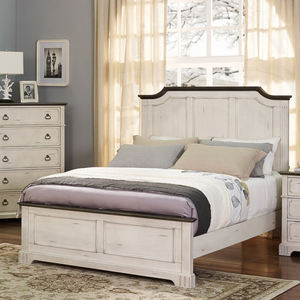 Ensemble de meubles de chambre à coucher style ferme, blanc cassé - Lit plateforme - Product Image 1