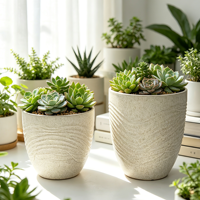 Nouvelle jardinière en céramique au design texturé, finition émaillée de haute qualité, écologique et durable pour la décoration de la maison et du jardin