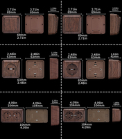 Brun rétro bois Grain EU Standard européen 250V 10A 16A tactile bouton poussoir électrique Schuko sortie interrupteur mural prise Contact