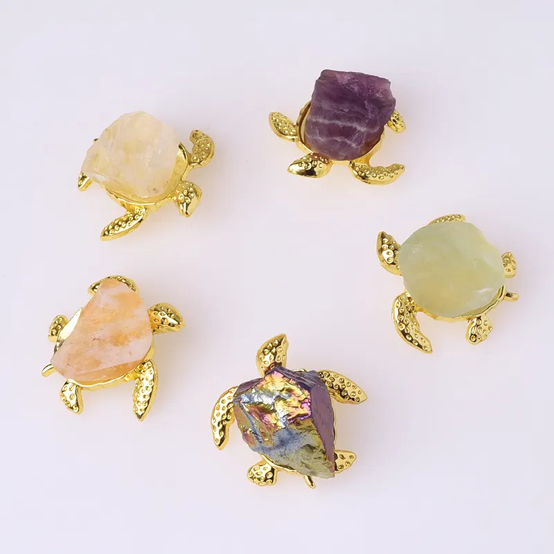 New style crystal carvings raw stone turtle tortoise for wedding souvenir