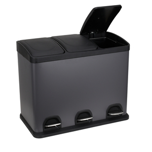 Cestino per la Raccolta Differenziata SY Home Kitchen con Chiusura Morbida, 45 Litri, 3 Scomparti, in Acciaio Inossidabile - Product Image 2