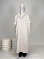Nouvelle Abaya en velours côtelé personnalisée avec cordon de serrage, style Kaftan, Robe Turque Grande Taille, Coupe Ample et Fermée, Tenue de Prière Hiver pour Femme Musulmane