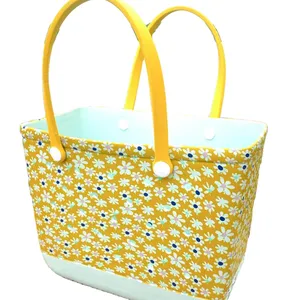 Wholesale new arrival EVA customized print pattern high quality beach handle bag